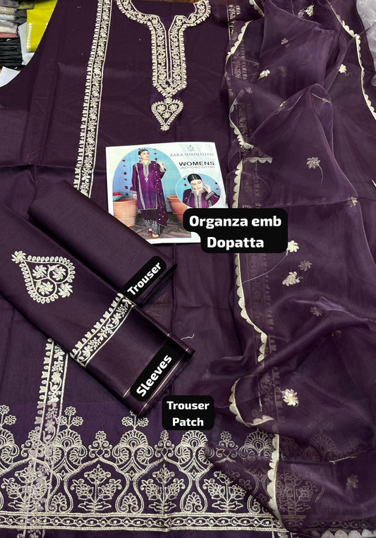 Zarashajahan Luxury Embroidered Lawn 3PC | 5024