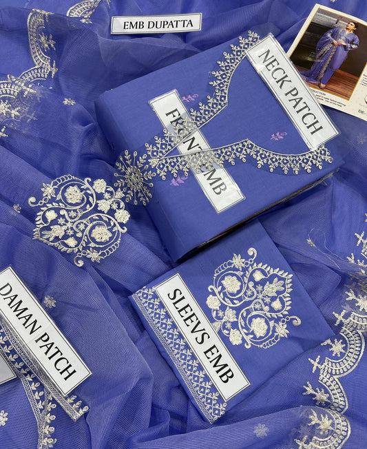 KOKUM Premium Lawn ✨ | D-1110 Heavy Embroidered with Khadi Border Dupatta