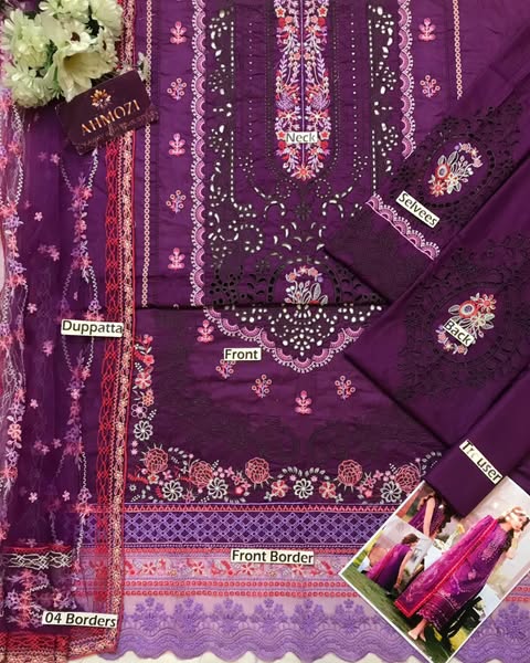 EMBROIDERED LAWN UNSTITCHED 3PC SET | KPA0022