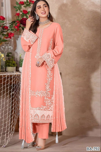 3 Piece Unstitched Dress