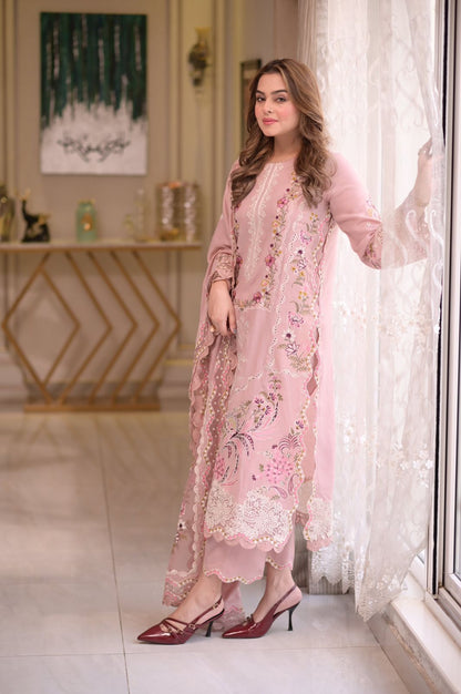 Aneela’s Premium 3PC Eid Collection 2026 – Heavy Embroidered Air-Jet Lawn with Cut-work Dupatta