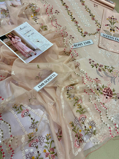 Aneela’s Premium 3PC Eid Collection 2026 – Heavy Embroidered Air-Jet Lawn with Cut-work Dupatta