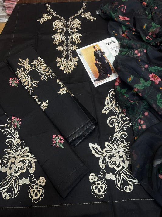 Iznik Luxury Embroidered Lawn Suit with Chiffon Dupatta | 770