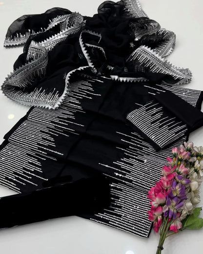 🔥 New 2K26 Hit Article! | Heavy 3MM Sequence Embroidery Collection | Luxury Lawn/Cotton 3PC