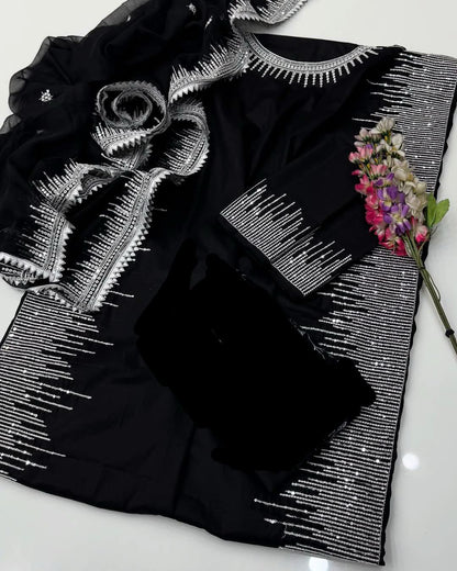 🔥 New 2K26 Hit Article! | Heavy 3MM Sequence Embroidery Collection | Luxury Lawn/Cotton 3PC