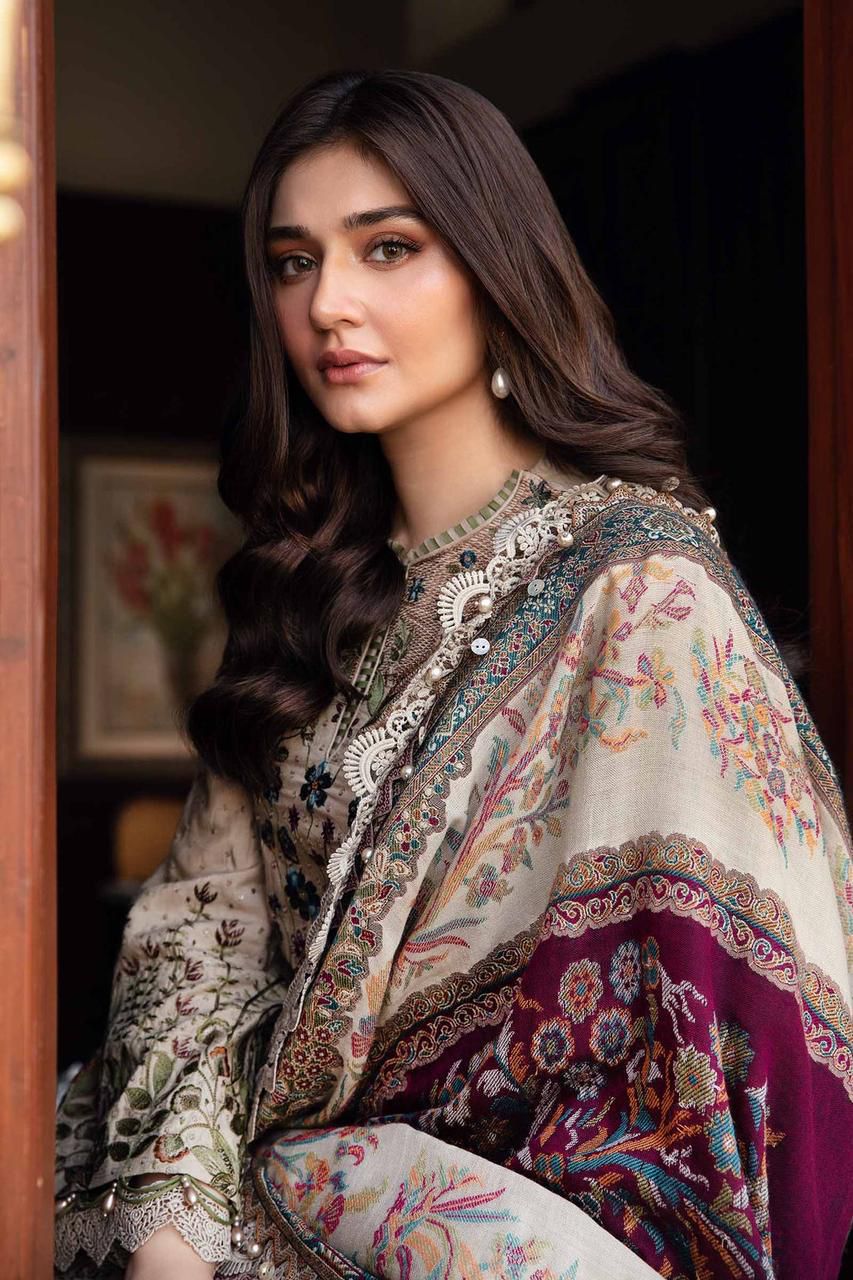 🔥 Maria B. M-Print 2025 Hit Design! (MBL-D-11) Embroidered Lawn with Cutwork Chiffon Dupatt